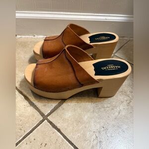 Swedish Hasbeens Open Toe Slip In Size 37